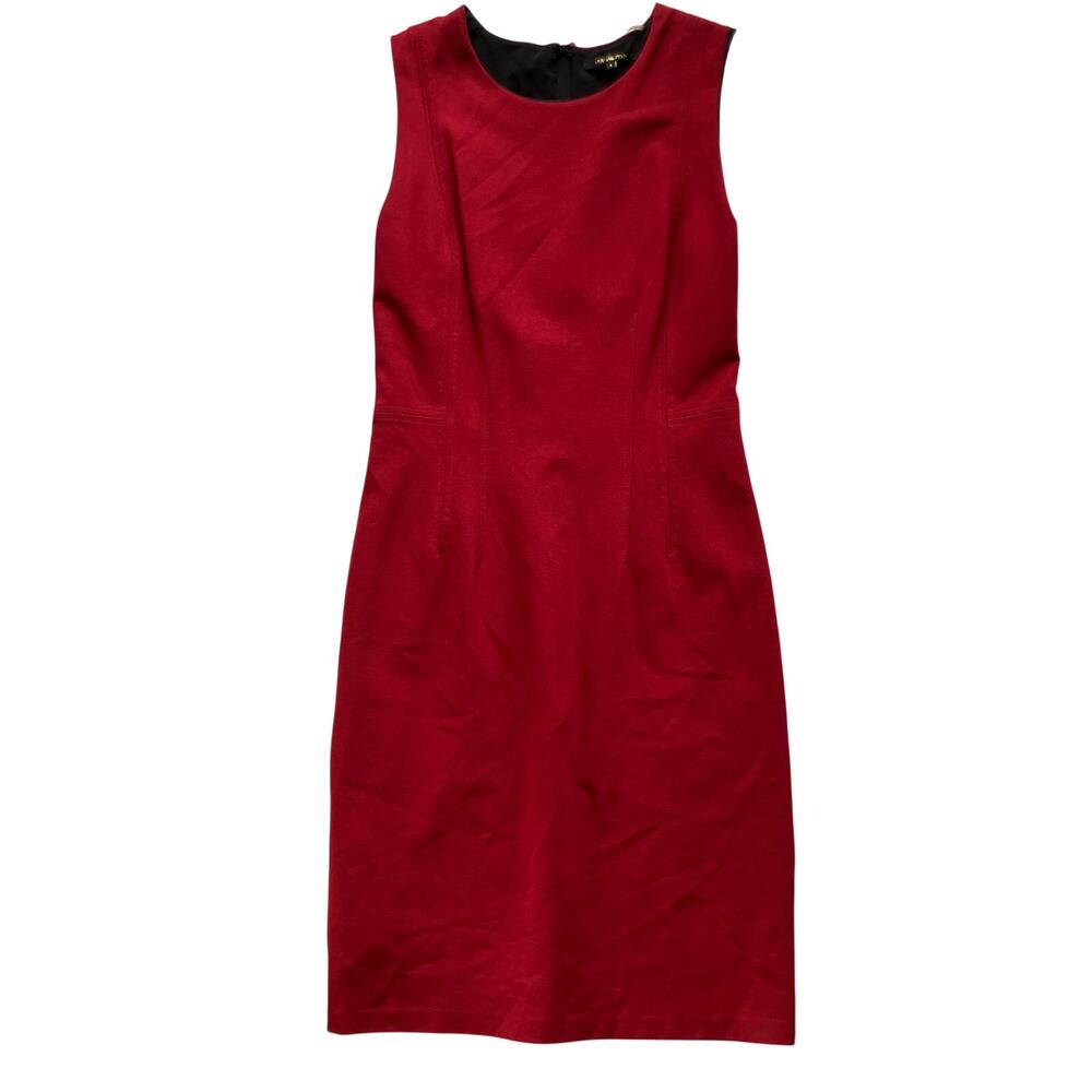 Kobi Halperin Knit Sheath Dress Size 8 Red Chic Classic Workwear
